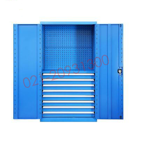 混合式双开门置物柜 一层板八抽 蓝色  MZG-F-18002-B