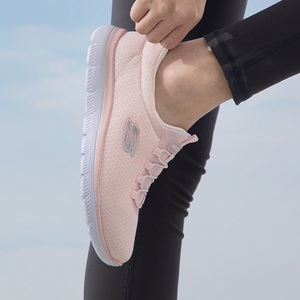 斯凯奇女鞋休闲鞋粉色2024夏季新款运动鞋健身训练低帮跑步鞋