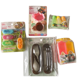 盛夏】日本m'sa食品级安全调料盒儿童卡通动物便当迷你装饰水果叉