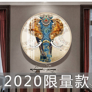 2023年新款钻石画欧式风格大象客厅过道卧室简单十字绣点贴钻水晶