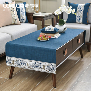 新中式茶几桌布布艺客厅家用电视柜台布禅意餐桌布长方形茶桌垫布