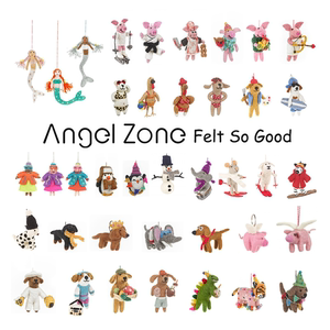 【现货】Angelzone×Feltsogood尼泊尔手工毛毡挂件美人鱼猪狗款