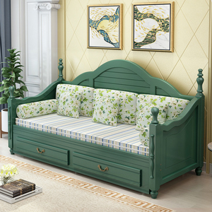 实木沙发床折叠两用小户型客厅欧式简约现代双人多功能坐卧组合床