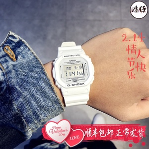 现货casio卡西欧g Shock天使白复古防水运动男女手表dw 5600mw 7a 阿里