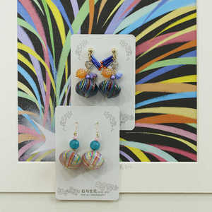 【彩虹花火】石与生花原创彩虹色糖果耳环甜美多巴胺可爱耳环夹