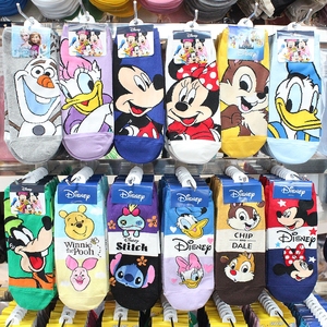 韩国进口迪士尼纯棉短袜子女可爱卡通人物超萌动漫鼠奇妮四季多色