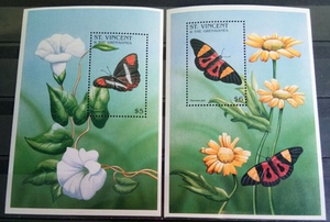 圣文森特格林纳丁斯1998年蝴蝶与花卉小型张2全butterfly