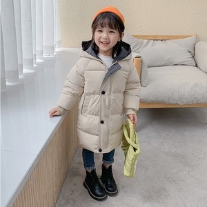 儿童中长款外套 冬季羽绒棉服韩版时尚中性 男童女童加厚连帽外套