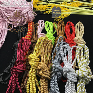 5mm三股绳扭绳彩色麻花捆金银绑绳子diy手工装饰绳礼品袋拎绳编织