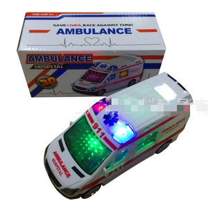 新款电动救护车玩具儿童玩具车电动 万向3D灯光音乐汽车 地摊热卖