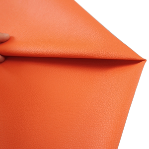 半米价 橙色pu皮革面料小荔枝纹仿真皮子沙发汽车软包硬包手工
