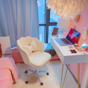 椅子女生可爱卧室宿舍电脑椅舒适旋转升降椅网红少女化妆椅书桌椅