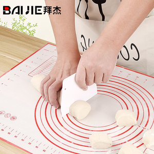 拜杰加厚揉面垫家用擀面垫带刻度防滑不沾面硅胶垫烘焙和面垫大号