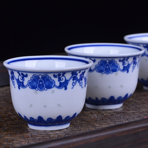 茶杯酒杯泡茶杯子陶瓷杯釉下彩景德镇青花瓷杯子中式传统复古杯子