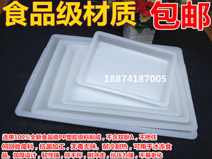 加厚塑料冰盘长方形食品料理盆零件箱收纳盒冰冻盒白色方盒子果盘