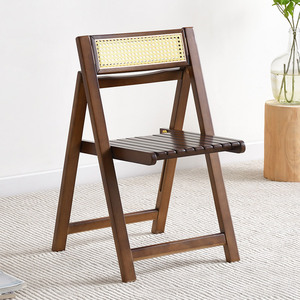 全实木折叠椅子泰国进口橡胶木材质北欧实木凳子简易便携可收纳
