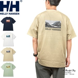 日单海丽汉森HH户外露营calm lake tee 山系宽松版男士短袖T恤