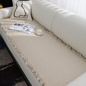 韩国进口沙发垫夏季米色60支莫代尔天丝客厅真皮沙发防滑坐垫套巾