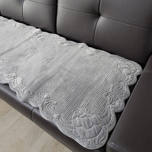 韩国沙发垫百搭垫布北欧轻奢简约现代毛绒组合纯色防滑单三人座垫
