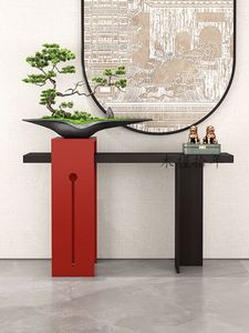 新中式艺术玄关台入户实木玄关桌古典风端景柜供桌简约靠墙长条案