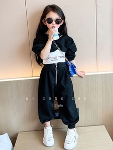 韩版女童套装2023开春新款洋气炸街潮流时尚女宝宝春装运动三件套