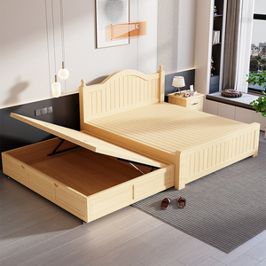韩式实木儿童床1.2单人床双人床1.5子母床拖床亲子床双层抽拉床