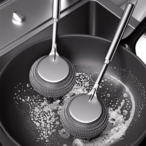 不锈钢锅刷子厨房专用洗锅铁丝钢丝球长柄不掉丝洗碗清洁刷锅神器