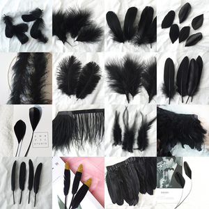 24款黑色羽毛diy服饰发饰头饰装饰婚纱摄影拍照道具手工制作材料
