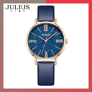 JULIUS聚利时明星款星空面防水时尚皮带单色情侣手表