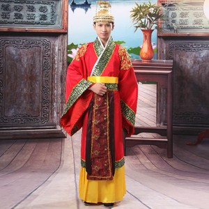 新郎秀禾服中国风汉唐婚礼传统古装唐朝皇帝王爷改良版汉服演出服