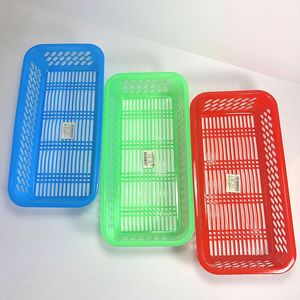 长方形塑料方筛医用药品篮子家用收纳篮筷子箩储物整理筐30x15cm