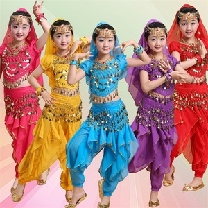 出租少儿肚皮舞表演儿童印度舞演出服女童新疆幼儿少数民族舞蹈服