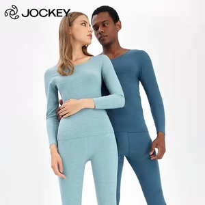 JOCKEY国际品牌蜜桃绒科技发热保暖内衣套装男女加绒磨毛秋衣秋裤