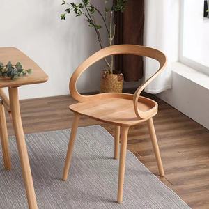 OMEAN北欧简约全实木飘带椅子茶桌椅组合家用泡茶小户型客厅餐椅