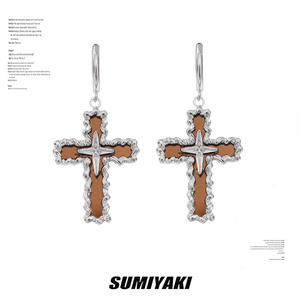 SUMIYAKI无性别原创设计Baldwin IV 怠慢十字架耳环 金属风耳饰