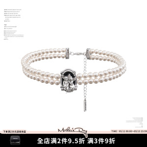 SUMIYAKI 原创美式复古珍珠项链做旧高级质感小众轻奢质感颈链