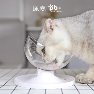 猫碗狗狗碗喝水食盆食碗饭盆加菲猫专用扁脸单碗双碗水碗猫咪用品