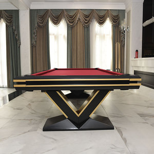 台球桌高档成人标准中式黑八家用雕刻豪华花式九球桌球台