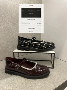 [现货]代购CHARLES＆KEITH小CK1-70380959平底玛丽珍珍珠法式女鞋