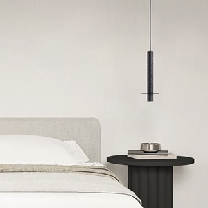 现代极简餐厅吊灯创意简约设计师吧台黑色高端卧室床头氛围小吊灯