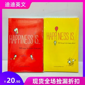 2册 幸福是500件关于快乐的小小事 英文版 Happiness is 漫画幽默