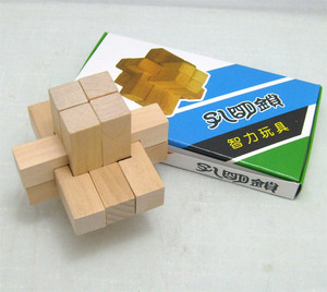 九根孔明锁鲁班锁 古典益智玩具 木制智力休闲动脑游戏 6根孔明锁