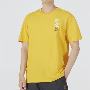 阿迪达斯黄色短袖男夏季新款纯棉休闲运动T恤印花短袖上衣HD7270