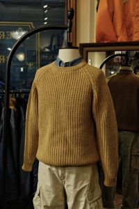 [That Vintage] 1950-70s 爱尔兰产 浅姜黄色 羊毛 英式针织毛衣