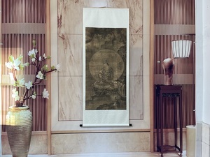 日本回流佛像佚名如意轮观音图真迹复制原大古画人物装饰临摹画芯