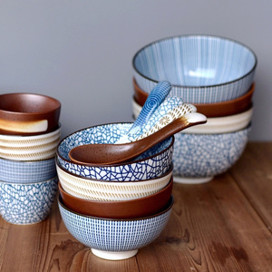 日式和风餐具碗陶瓷釉下彩米饭碗汤碗面碗泡面碗拉面碗家用实用碗