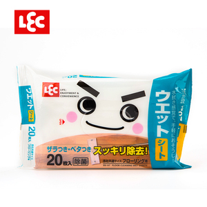 日本进口 LEC 静电除尘纸 木地板拖地拖把纸巾 除菌清洁湿巾 20枚