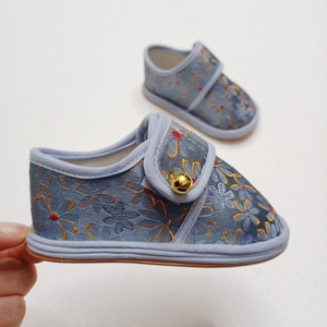 宝宝中式周岁鞋唐装鞋婴儿学步学鞋防滑牛筋底手工布鞋