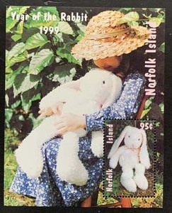 1999诺福克岛邮票,生肖兔,小型张