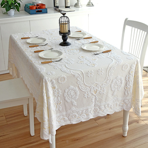 桌布布艺长方形美式轻奢韩式蕾丝餐桌布ins风家用盖巾茶几布台布